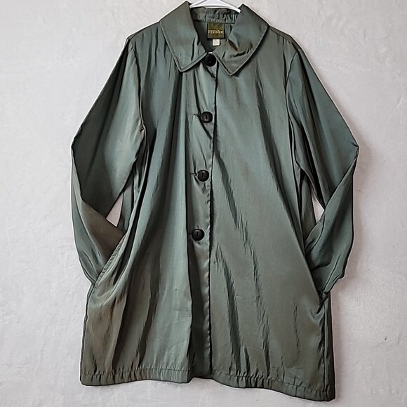 Maralyce Ferree Womens Size L Iridescent Over Coat Jacket Lagenlook Wearable Art - Picture 1 of 14